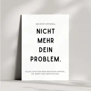 Abschiedskarte Geschenk für Kollegen | Ab jetzt offiziell nicht mehr dein Problem