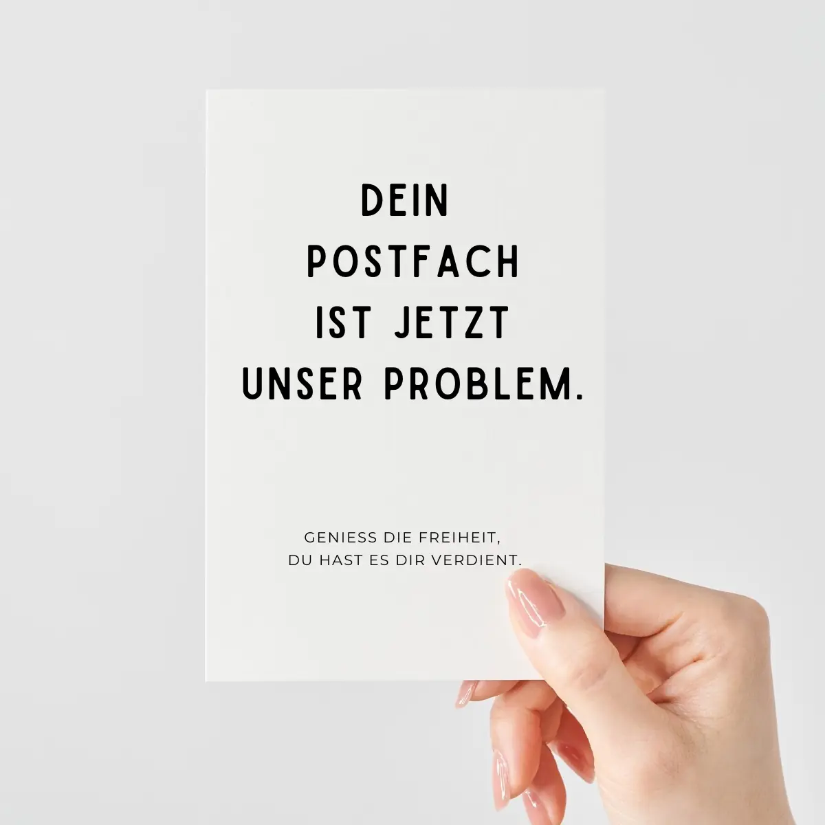 Witzige Abschiedskarte Geschenk für Kollegen | Dein Postfach ist jetzt unser Problem