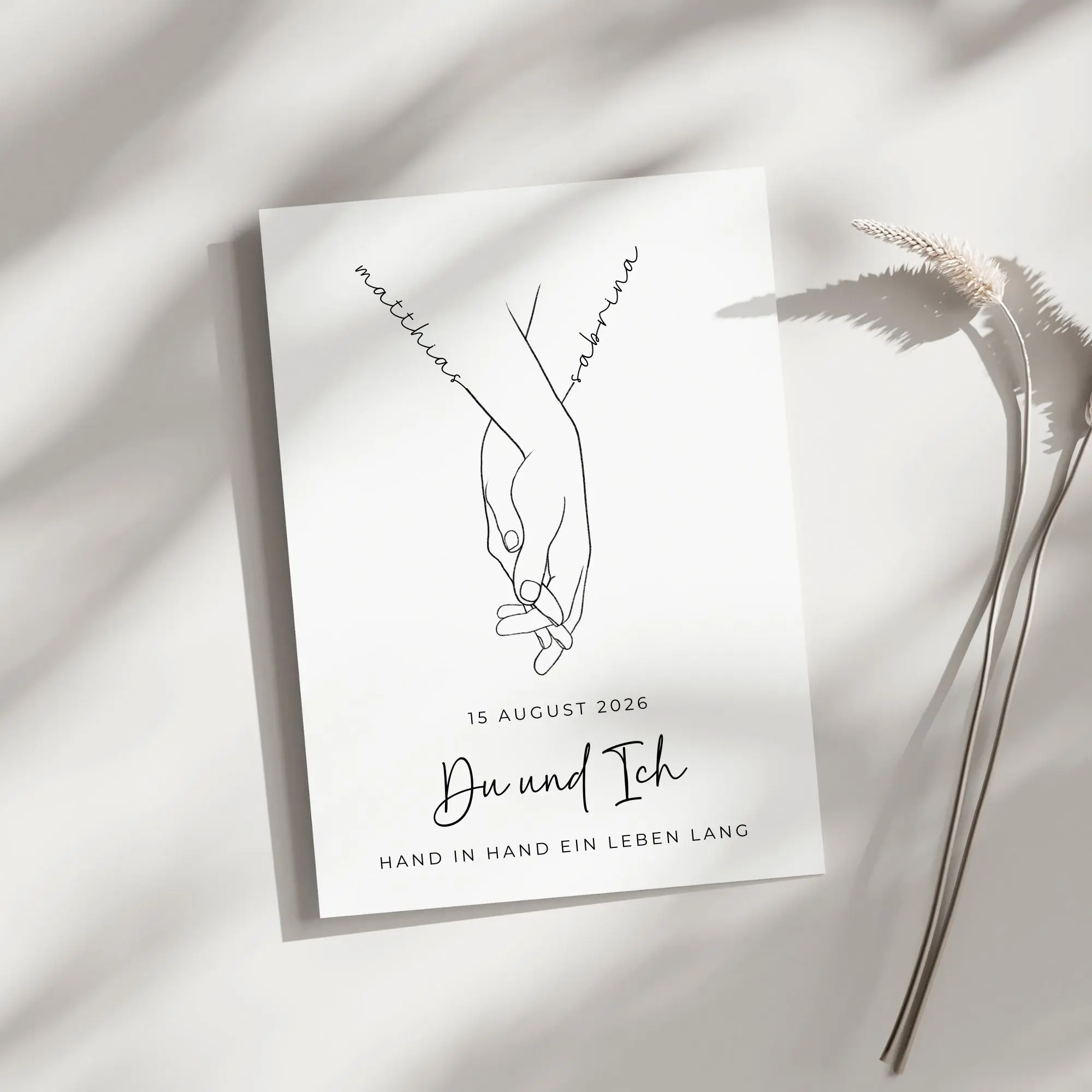 Personalisiertes Poster mit Namen | Hand in Hand