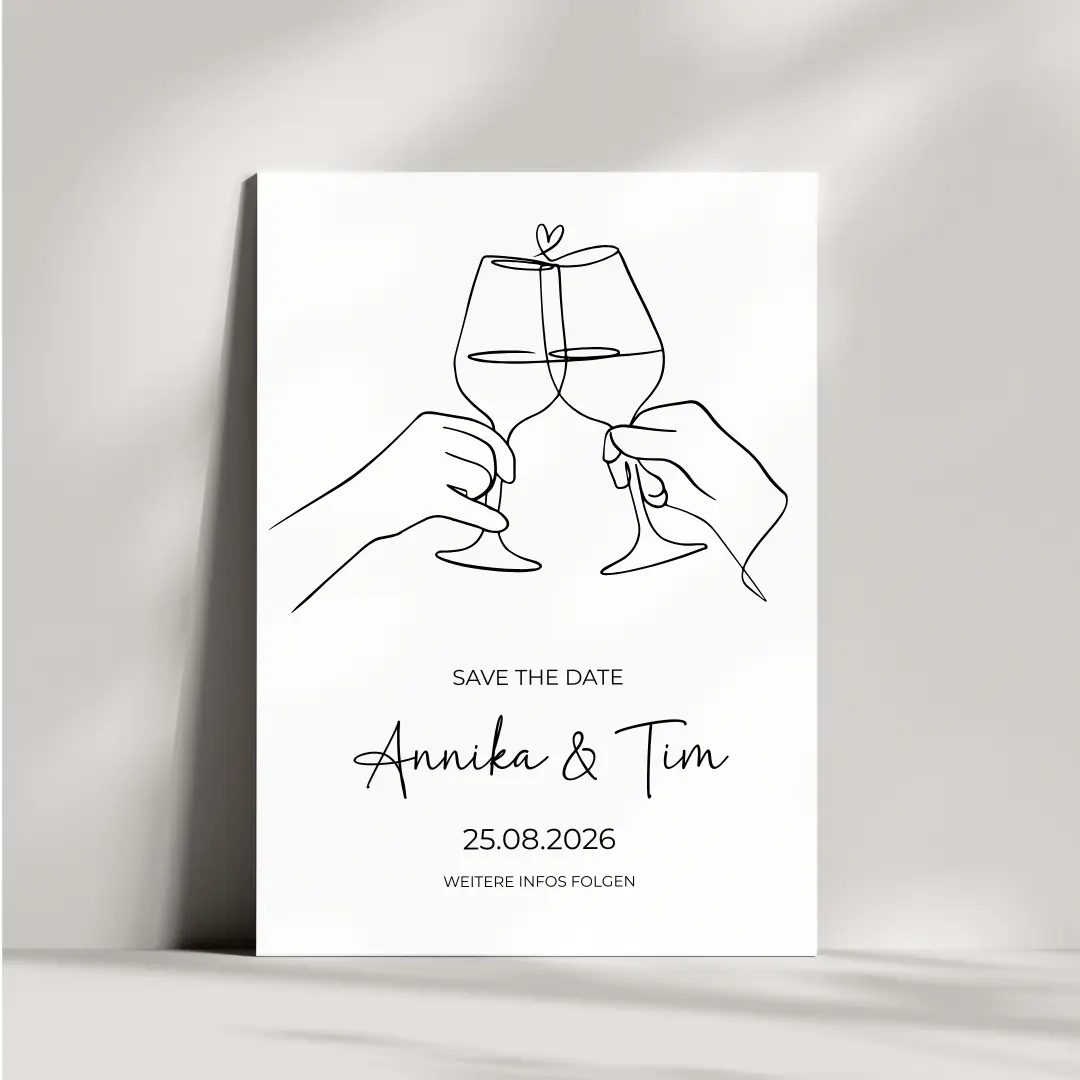Save the Date Karte | Anstoßen auf die Hochzeit