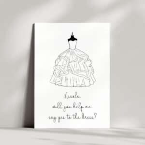Personalisierte Brautkleid Karte | Will you help me say yes to the dress?
