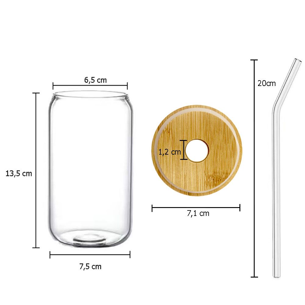 Protein Iced Coffee Trinkglas mit Bambusdeckel