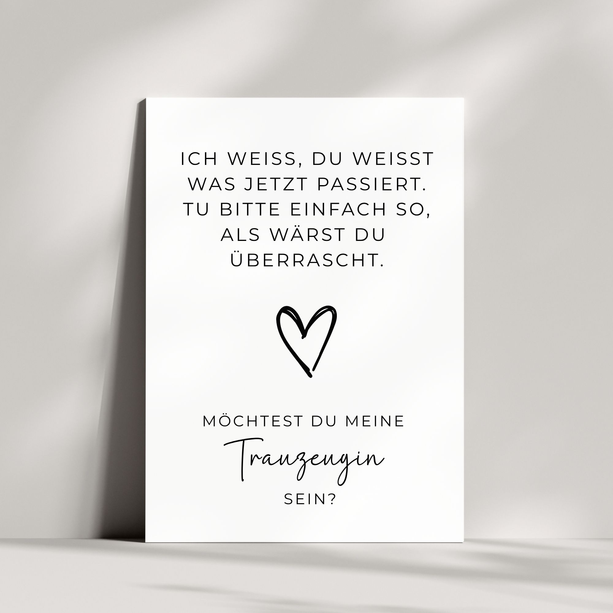 Lustige "Möchtest du meine Trauzeugin sein"-Frage Karte