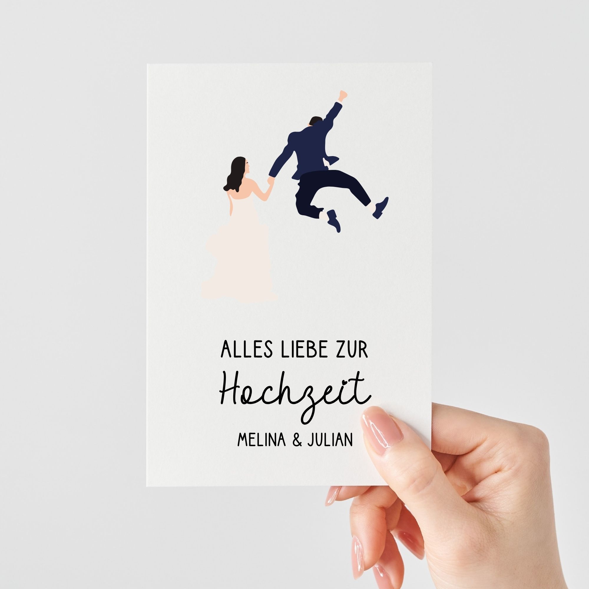 Lustige Hochzeitskarte mit Namen