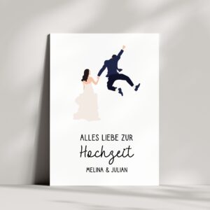 Lustige Hochzeitskarte mit Namen