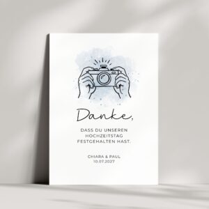 Dankeskarte für den Fotografen
