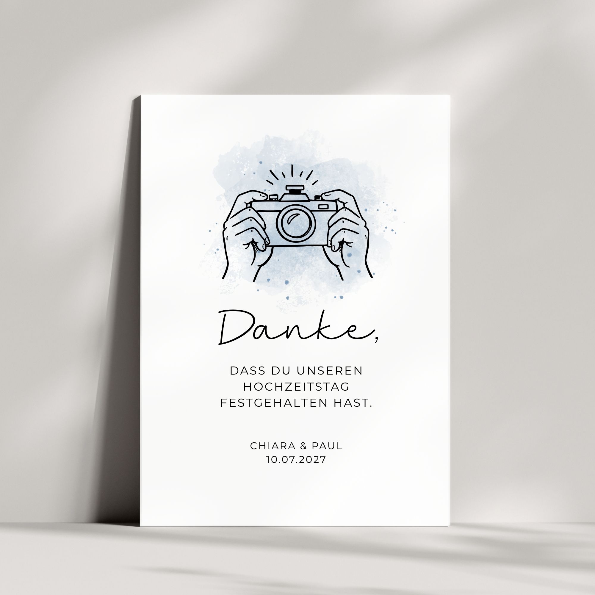Dankeskarte für den Fotografen