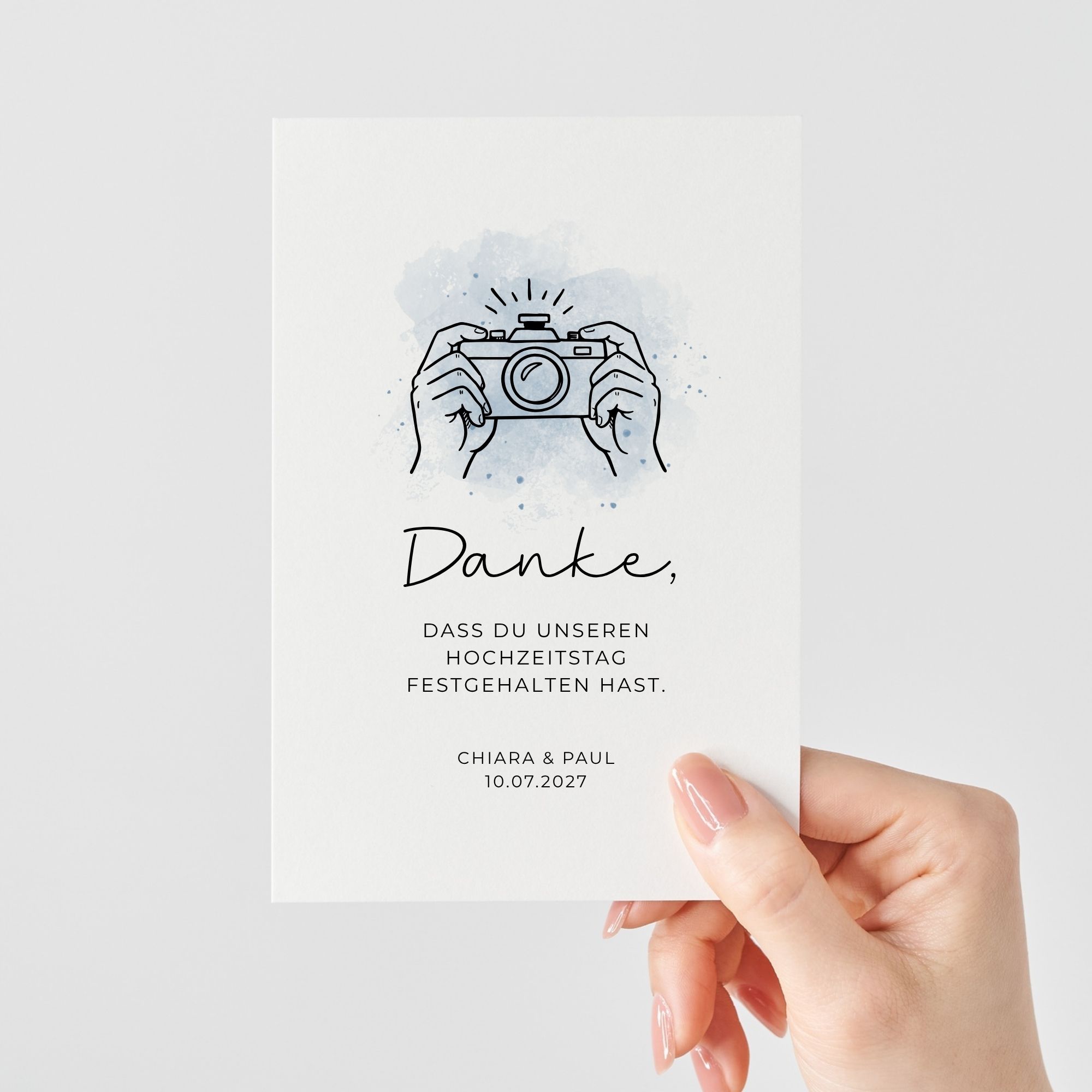Dankeskarte für den Fotografen