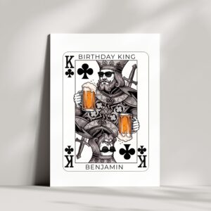 Geburtstagskarte | Birthday King mit Wunschname