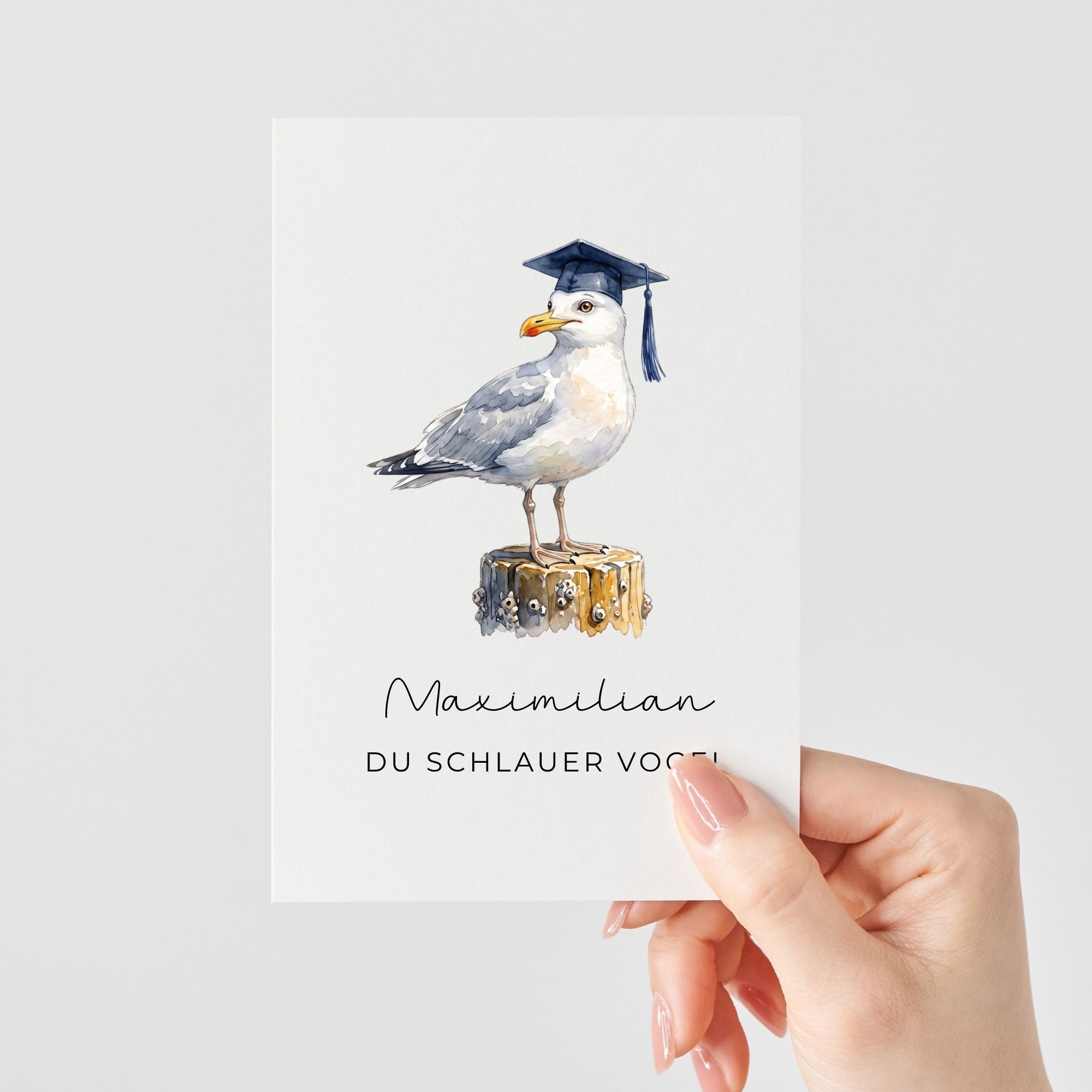 Lustige Glückwunschkarte Personalisiert mit Wunschnamen | Du schlauer Vogel